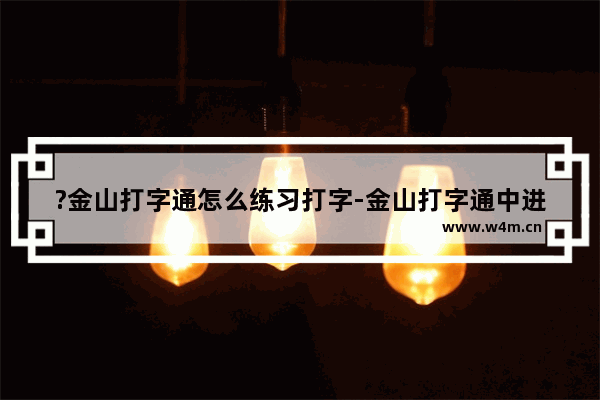 ?金山打字通怎么练习打字-金山打字通中进行打字练习的方法教程