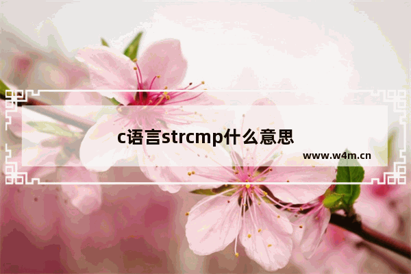 c语言strcmp什么意思