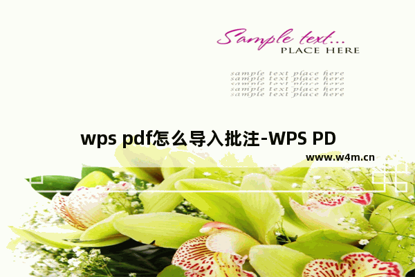 wps pdf怎么导入批注-WPS PDF文档中导入批注的方法