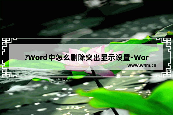 ?Word中怎么删除突出显示设置-Word文档中取消突出显示的方法教程