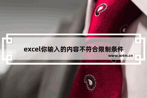 excel你输入的内容不符合限制条件