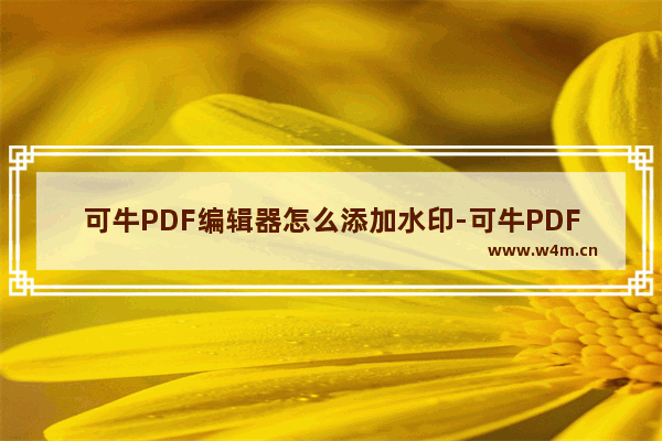 可牛PDF编辑器怎么添加水印-可牛PDF编辑器添加文字水印的方法