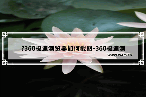 ?360极速浏览器如何截图-360极速浏览器中进行截图的方法教程