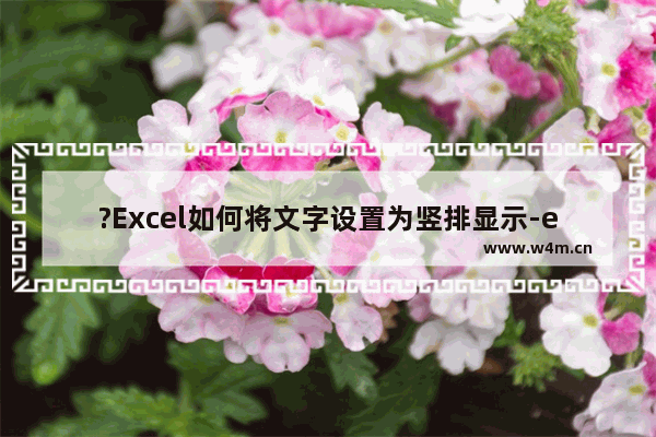 ?Excel如何将文字设置为竖排显示-excel表格中设置文字竖着显示的方法教程