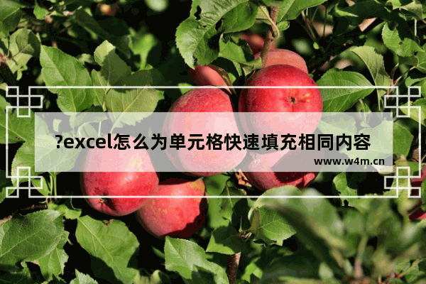 ?excel怎么为单元格快速填充相同内容-Excel把选中的单元格填充相同内容的方法