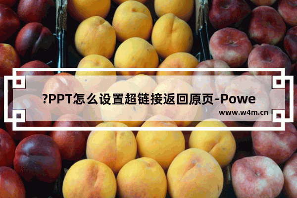 ?PPT怎么设置超链接返回原页-PowerPoint演示文稿中设置超链接返回原位置的方法教程