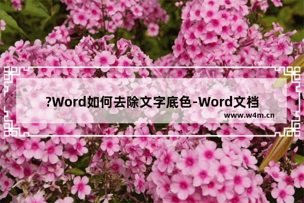 ?Word如何去除文字底色-Word文档中取消显示文字底色的方法教程