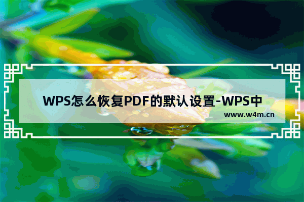 WPS怎么恢复PDF的默认设置-WPS中设置PDF恢复默认设置的方法