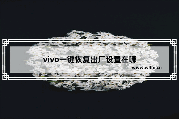 vivo一键恢复出厂设置在哪