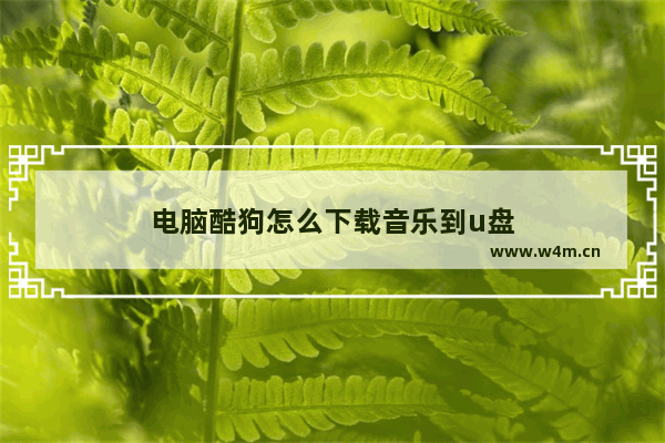 电脑酷狗怎么下载音乐到u盘