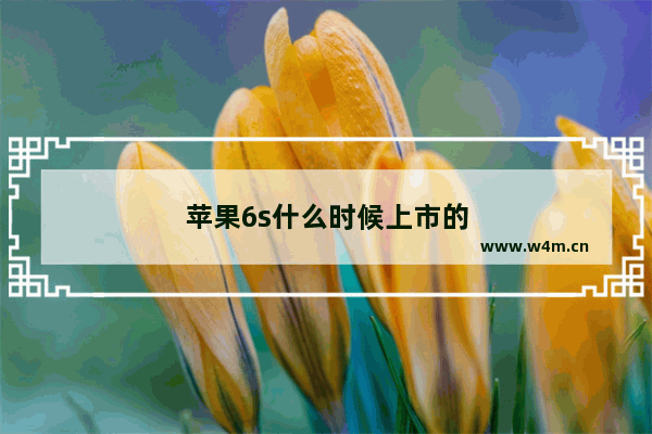 苹果6s什么时候上市的