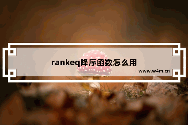 rankeq降序函数怎么用