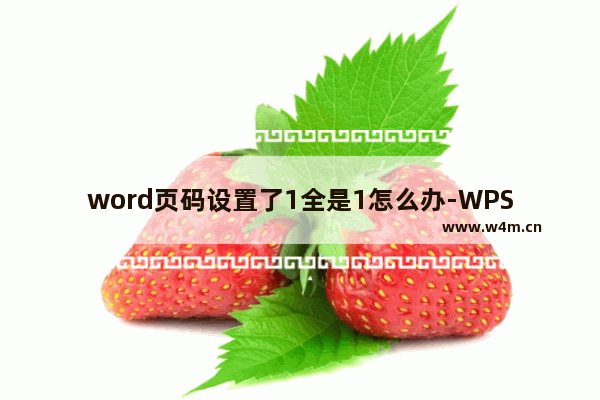 word页码设置了1全是1怎么办-WPS word页码设置了1全是1的解决方法