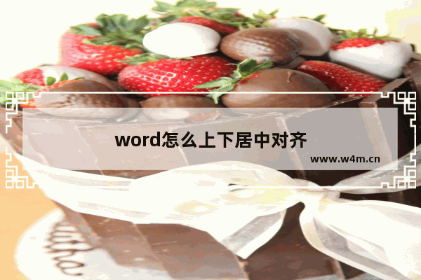 word怎么上下居中对齐