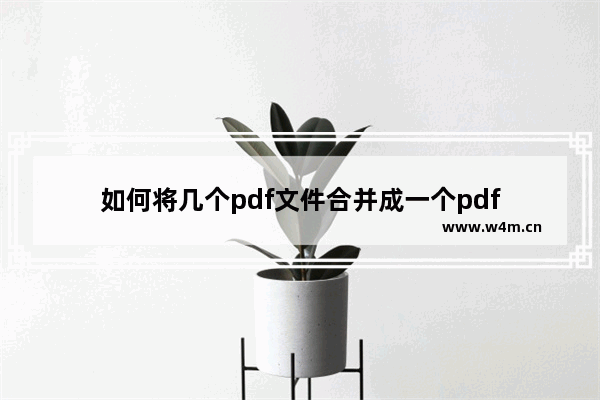 如何将几个pdf文件合并成一个pdf