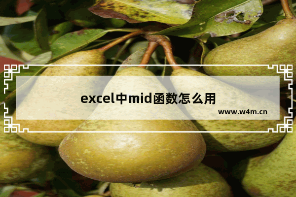 excel中mid函数怎么用