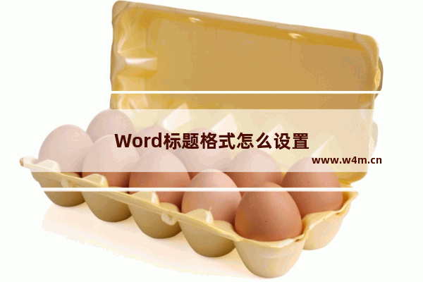 Word标题格式怎么设置