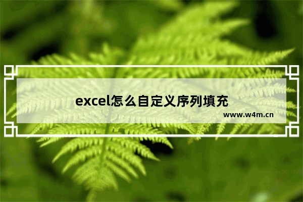 excel怎么自定义序列填充