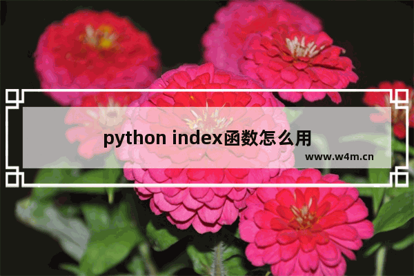 python index函数怎么用