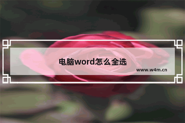 电脑word怎么全选