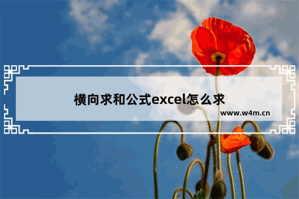 横向求和公式excel怎么求