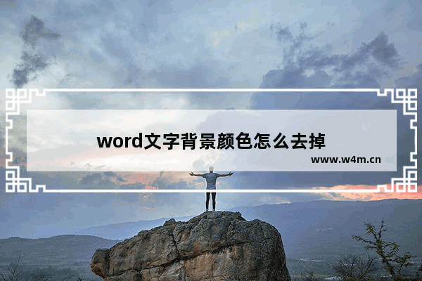 word文字背景颜色怎么去掉