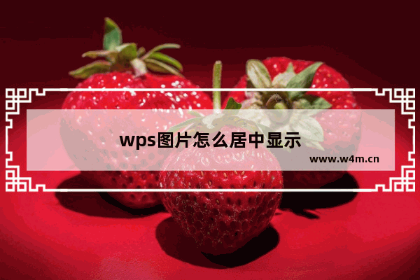 wps图片怎么居中显示