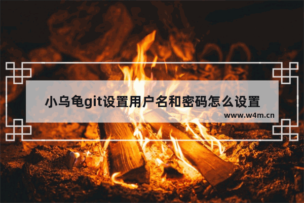 小乌龟git设置用户名和密码怎么设置