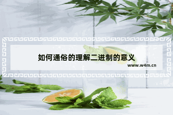 如何通俗的理解二进制的意义