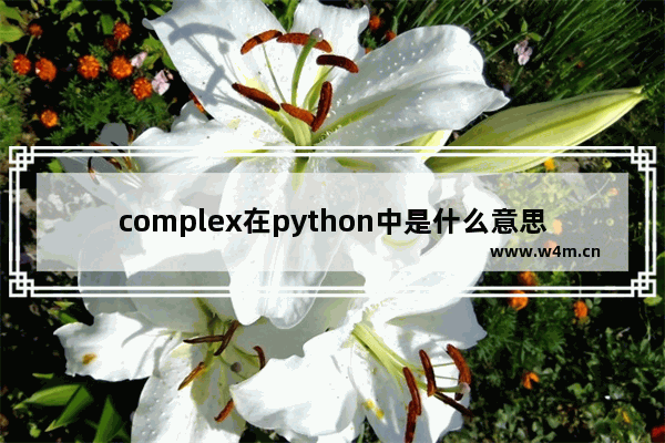 complex在python中是什么意思