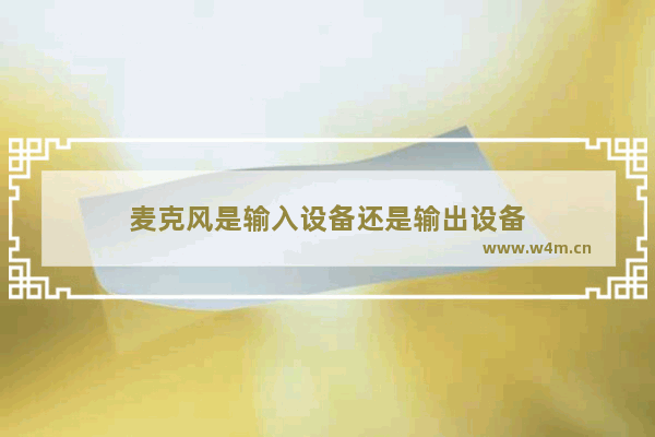 麦克风是输入设备还是输出设备