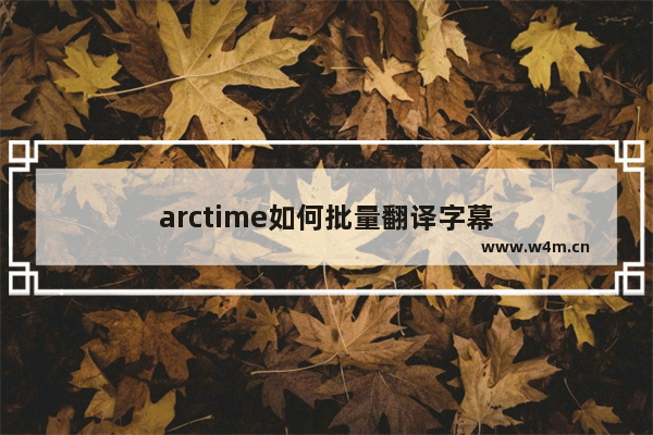 arctime如何批量翻译字幕