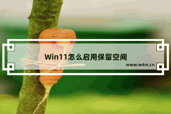 Win11怎么启用保留空间