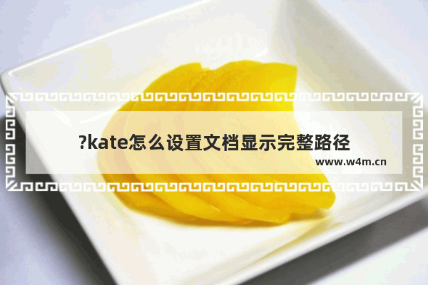 ?kate怎么设置文档显示完整路径