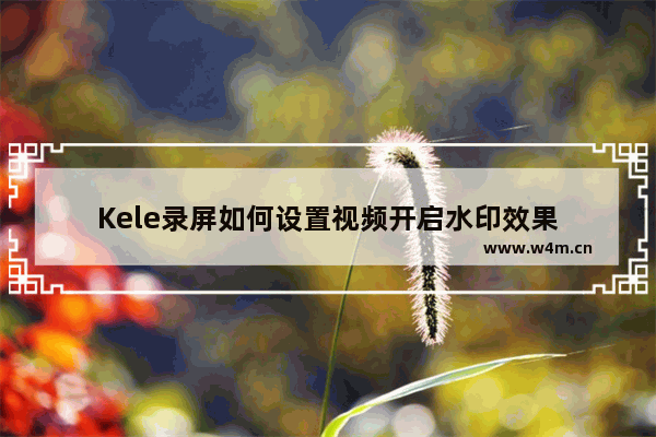 Kele录屏如何设置视频开启水印效果