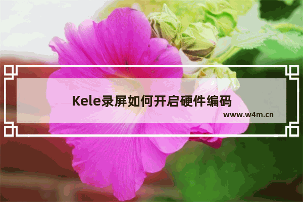 Kele录屏如何开启硬件编码