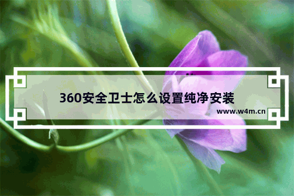 360安全卫士怎么设置纯净安装