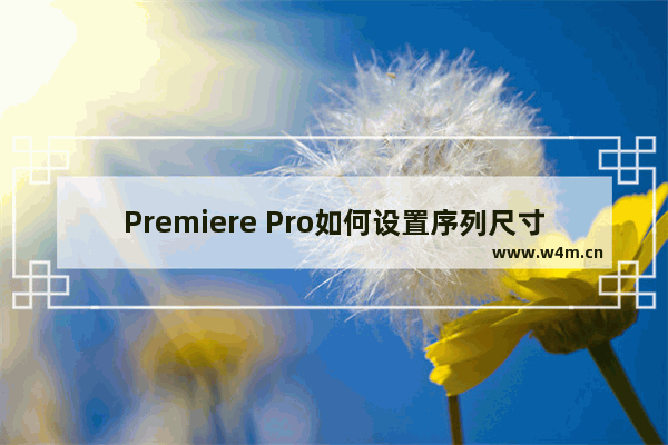 Premiere Pro如何设置序列尺寸