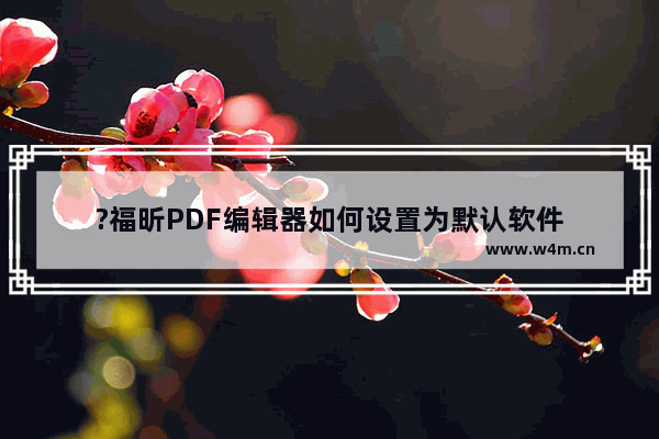 ?福昕PDF编辑器如何设置为默认软件