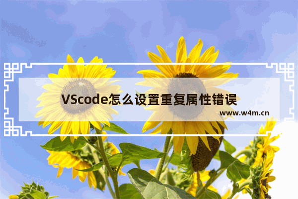 VScode怎么设置重复属性错误