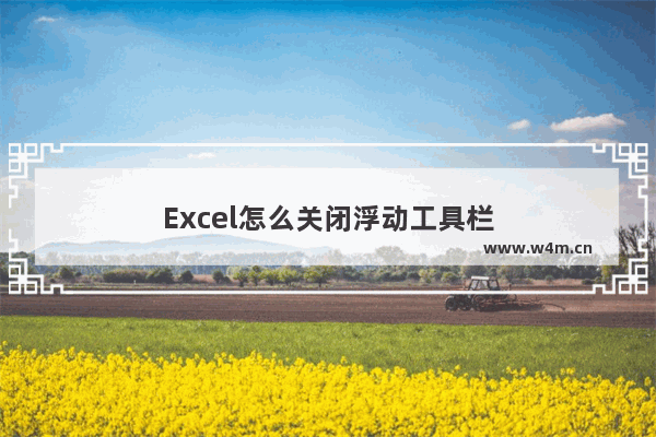 Excel怎么关闭浮动工具栏