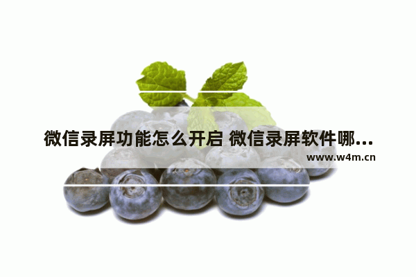 微信录屏功能怎么开启 微信录屏软件哪个好