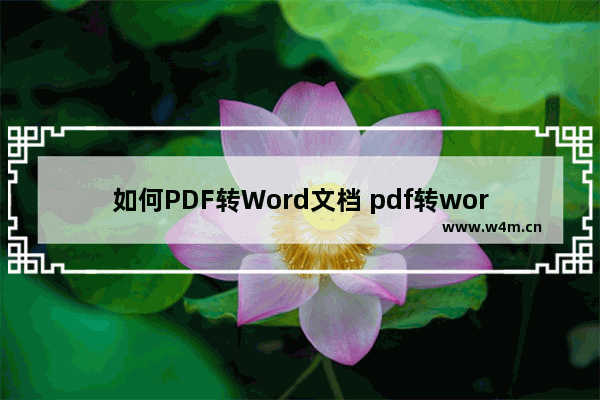 如何PDF转Word文档 pdf转word文档怎么转