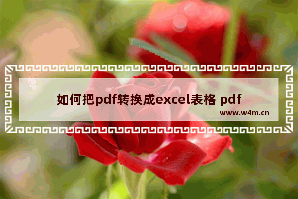 如何把pdf转换成excel表格 pdf转excel怎么转免费