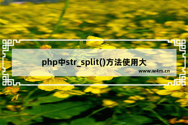 php中str_split()方法使用大全 str_split()方法的语法