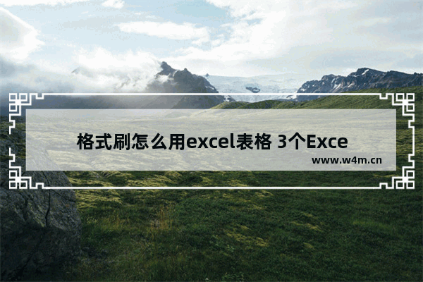 格式刷怎么用excel表格 3个Excel小技巧