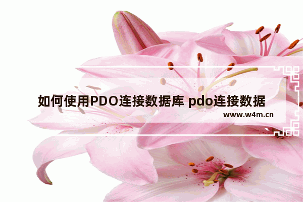 如何使用PDO连接数据库 pdo连接数据库方法