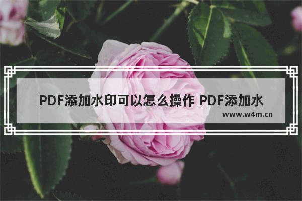 PDF添加水印可以怎么操作 PDF添加水印的方法