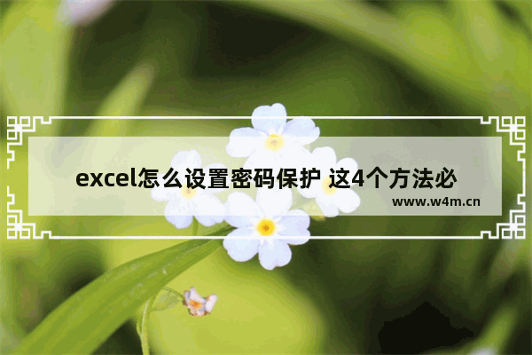 excel怎么设置密码保护 这4个方法必须掌握