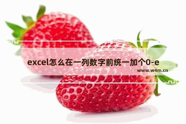 excel怎么在一列数字前统一加个0-excel在一列数字前批量加个0的方法